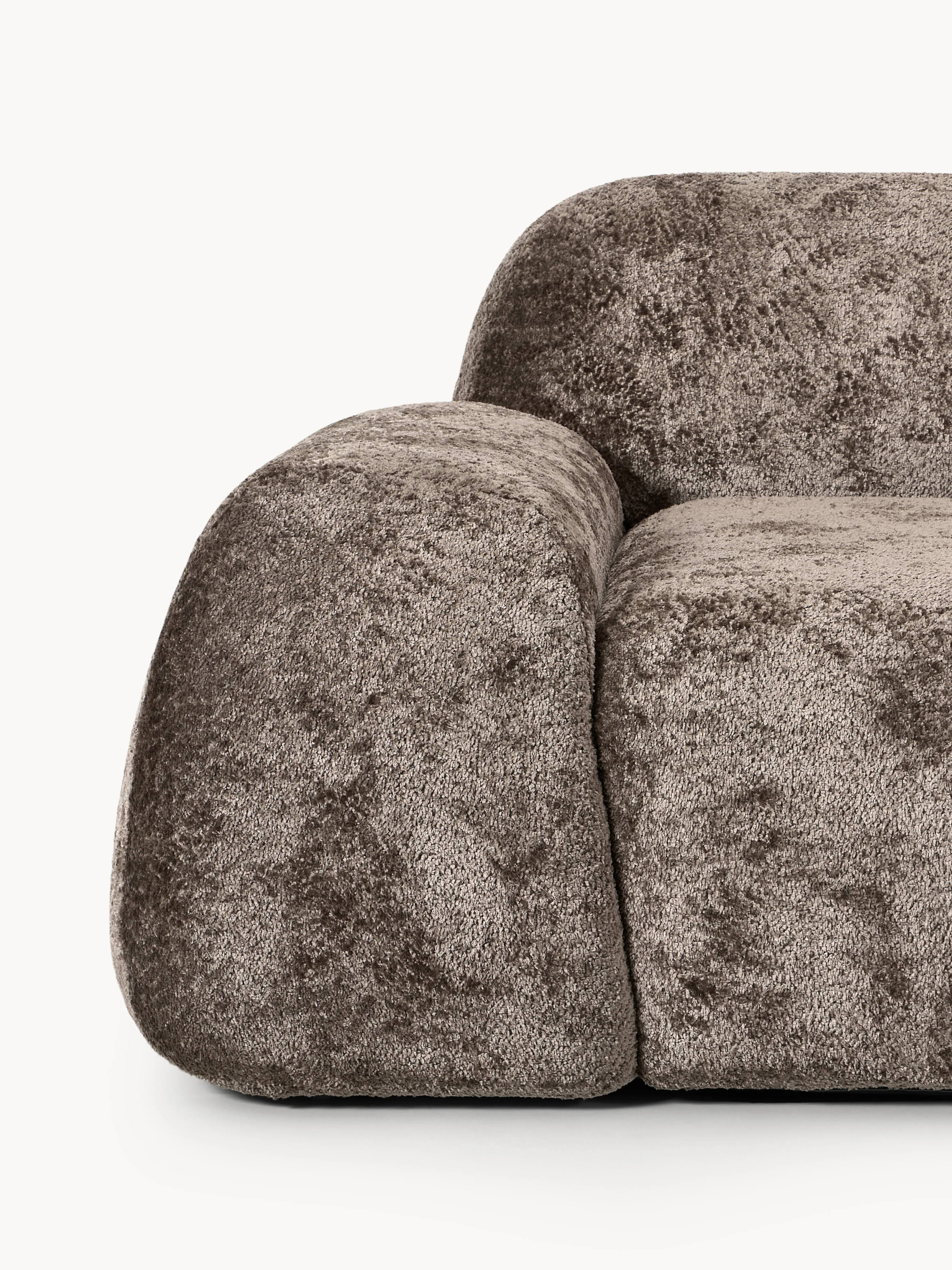 Modulaire bank Wolke (4-zits) van teddy-bouclé