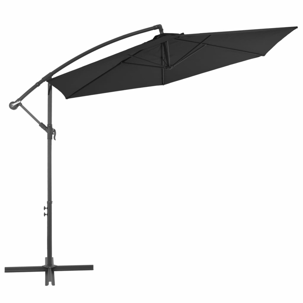 Parasol déporté avec mât en aluminium 300 cm noir