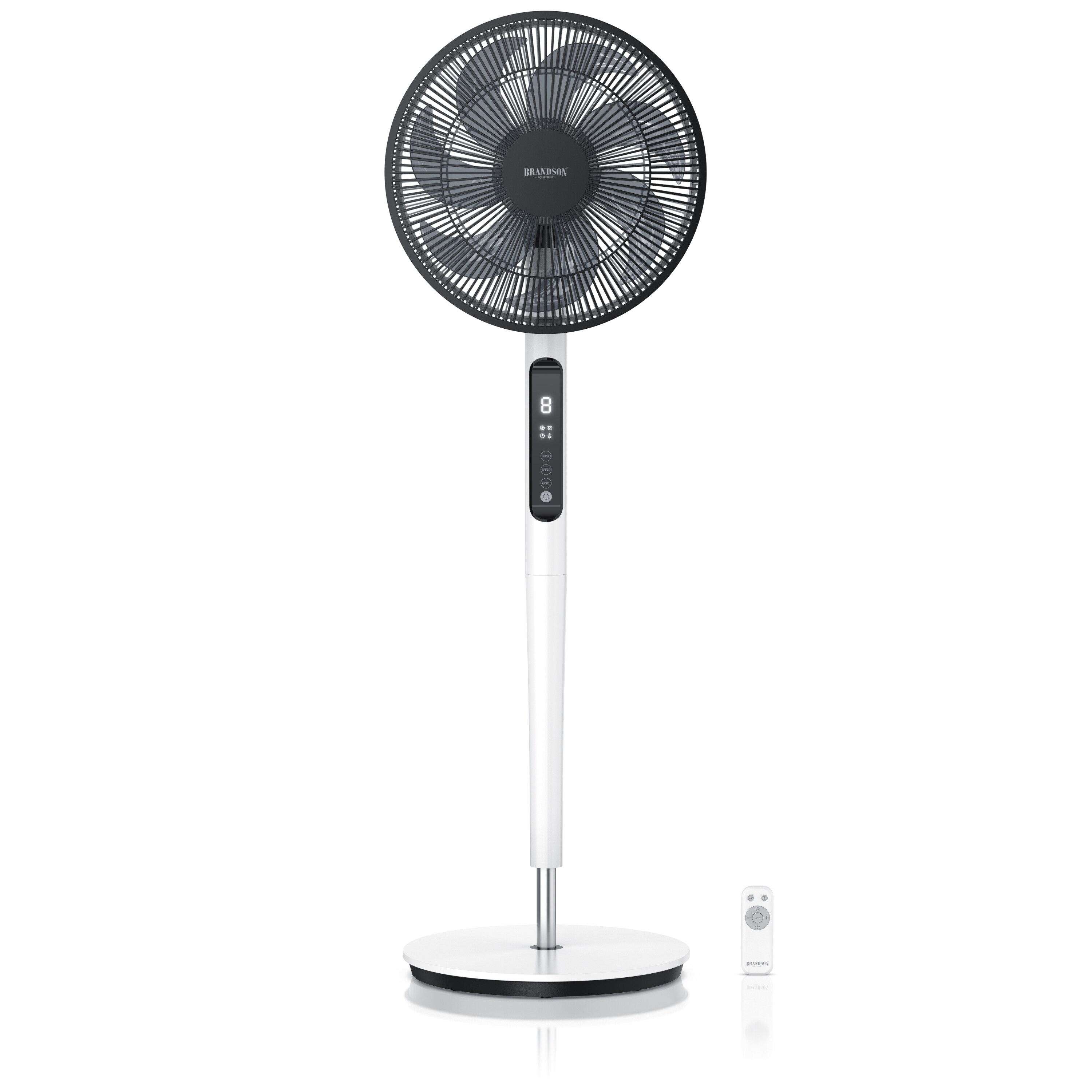 Brandson - DC Standventilator energiesparend ECO - Fernbedieung - Brushless Silent Motor -sehr leise - Oszilation 60° 90° 120° - Ventilator Timer