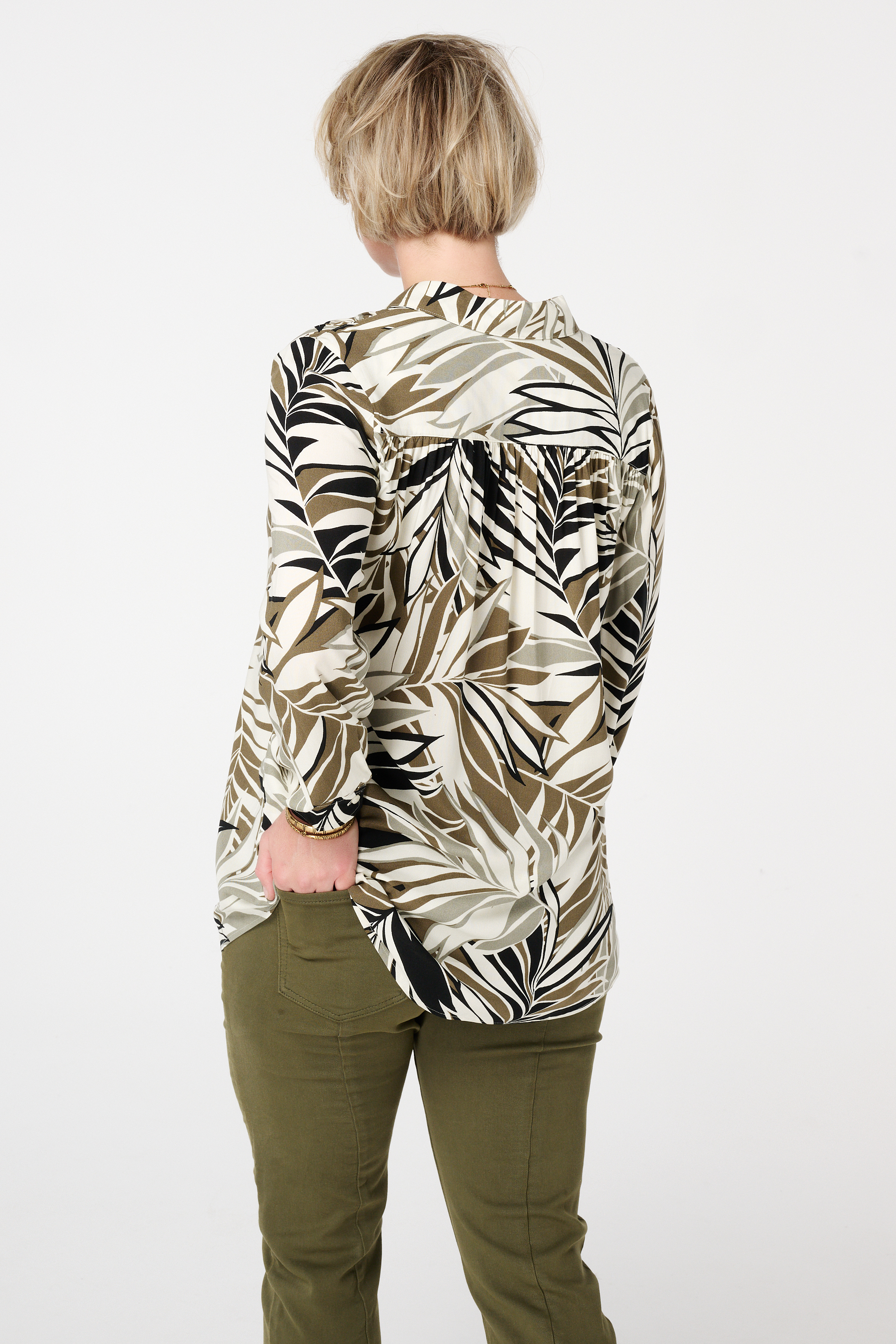 Blouse met print Multi Khaki