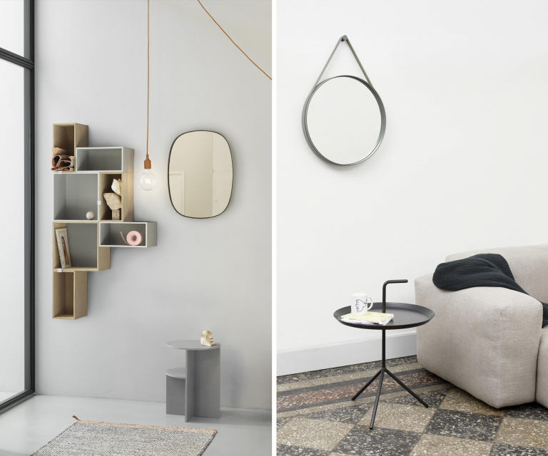 Muuto Framed spiegel small grijs/normaal glas