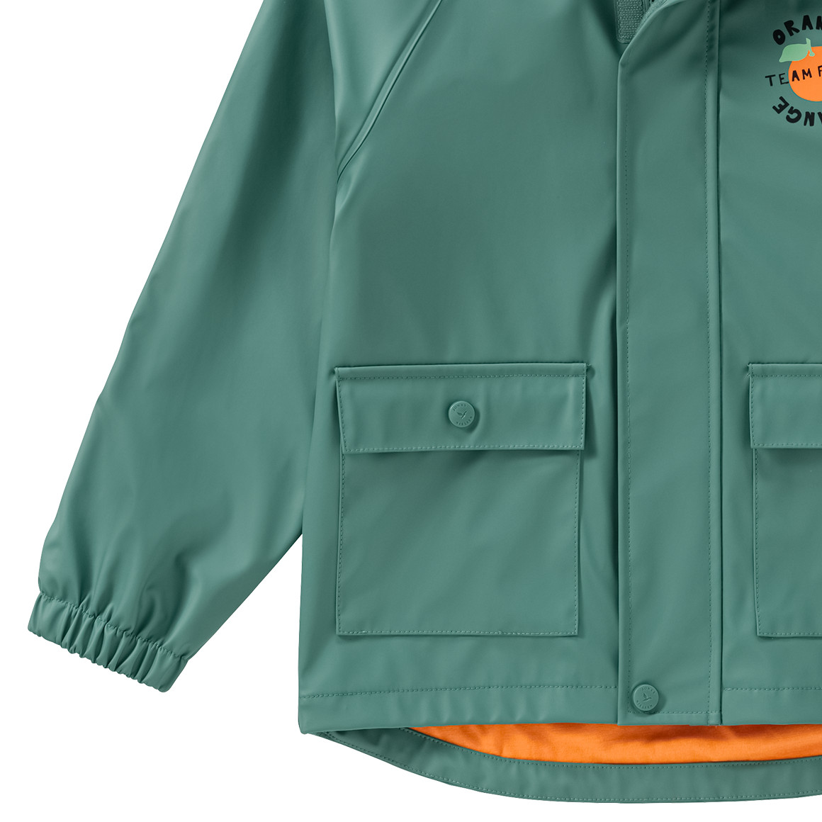 Jonas Nielsen Jungen Regenjacke mit Orangen-Print dunkelgrün