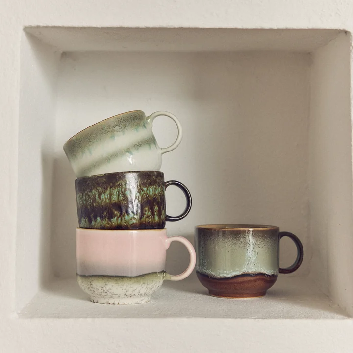 HKliving - 70's Teetasse, 425 ml, echo
