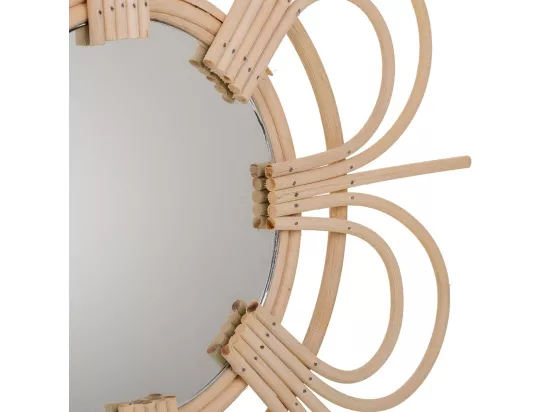 Miroir en bambou marron d40/16,5x02h