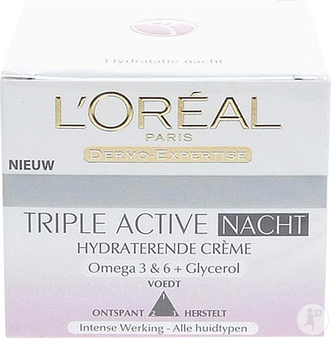 L'Oréal Paris Triple Active Crème Hydratante De Nuit Tous Types De Peaux Pot 50ml
