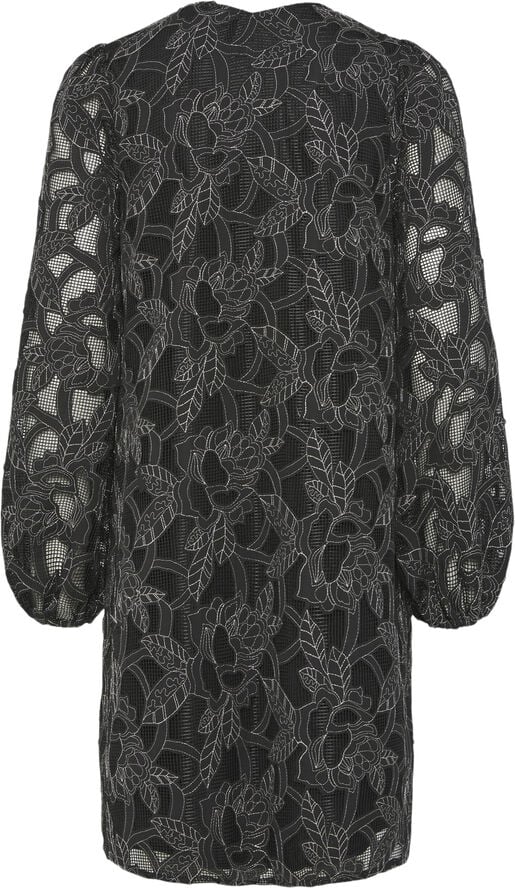 YAS YASSIGGA LS DRESS Black/silver stitch