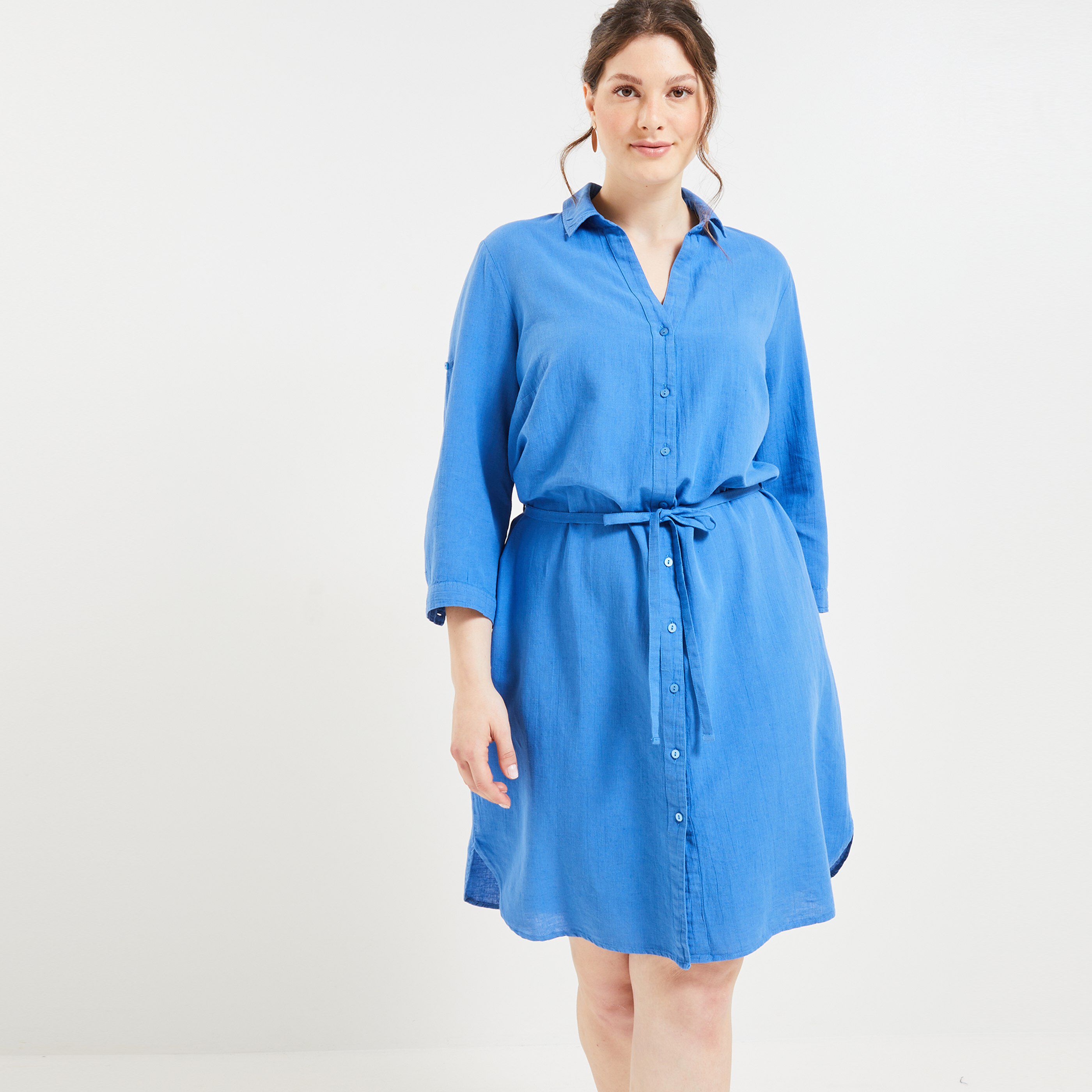 Robe chemise femme - BLEU