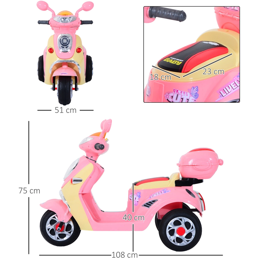 HOMCOM Kinderelektroroller rosa