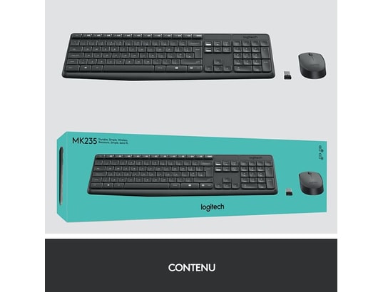 LOGITECH - Clavier souris sans fil MK235