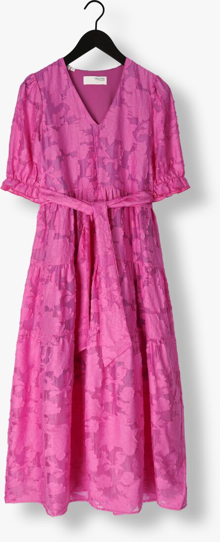 SELECTED FEMME roze selected femme midi jurk slfcathi-sadie 3/4 ankle dress