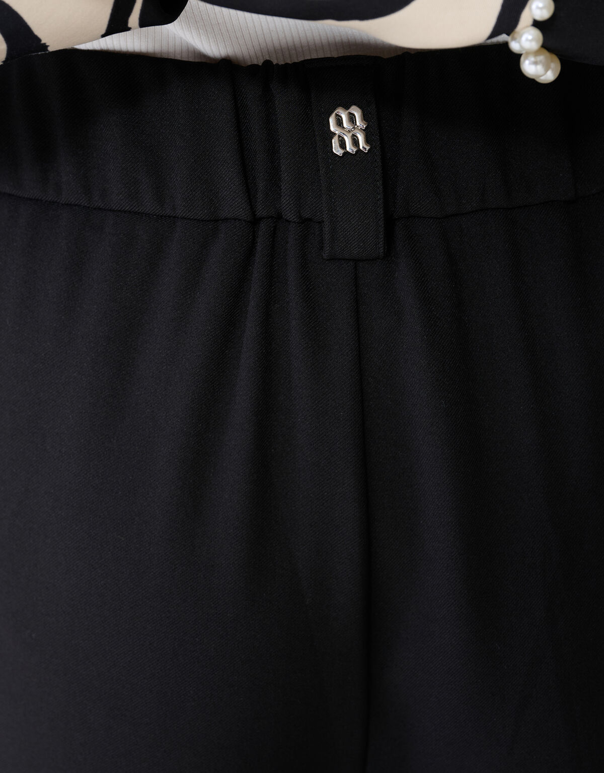Wide Leg Fit Broek Zwart By Mieke