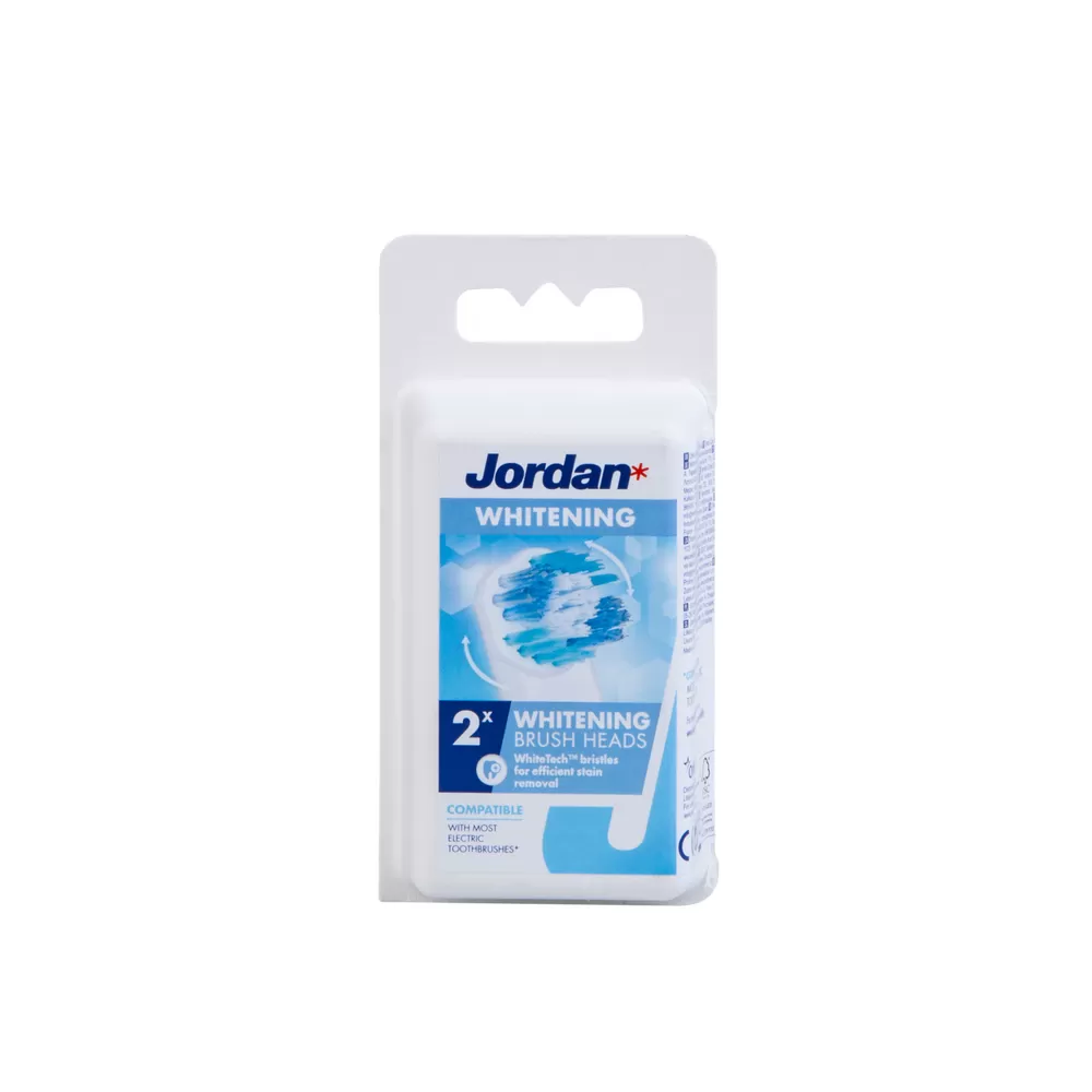 Jordan White tandbørstehoveder - 2-pak