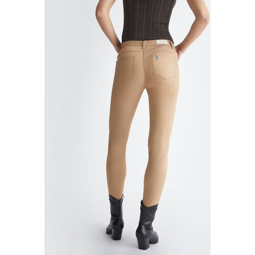 Liu Jo - Pantalón Bottom Up de sarga Marrón