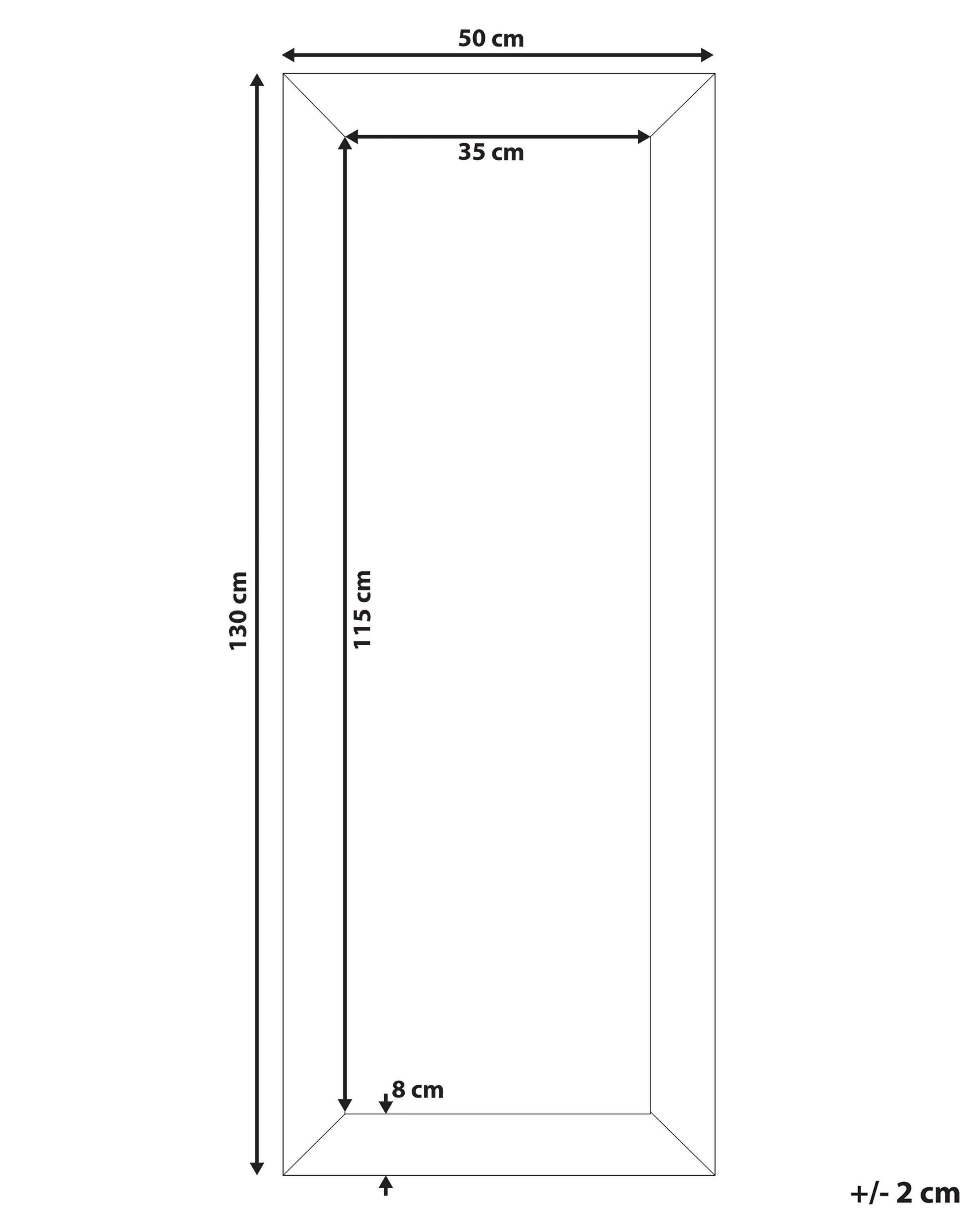 Wandspiegel PLAISIR 50 cm 130 cm Zwart