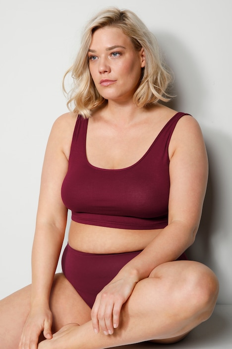 Bustier, Viskose-Stretchjersey, Rundhals, angenehm breite Träger