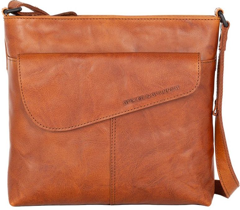 Spikes & Sparrow - Bronco - Crossbodytas - Cognac - Leer