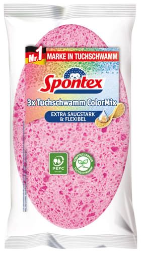 Spontex Tuchschwamm ColorMix, bunt und saugstark