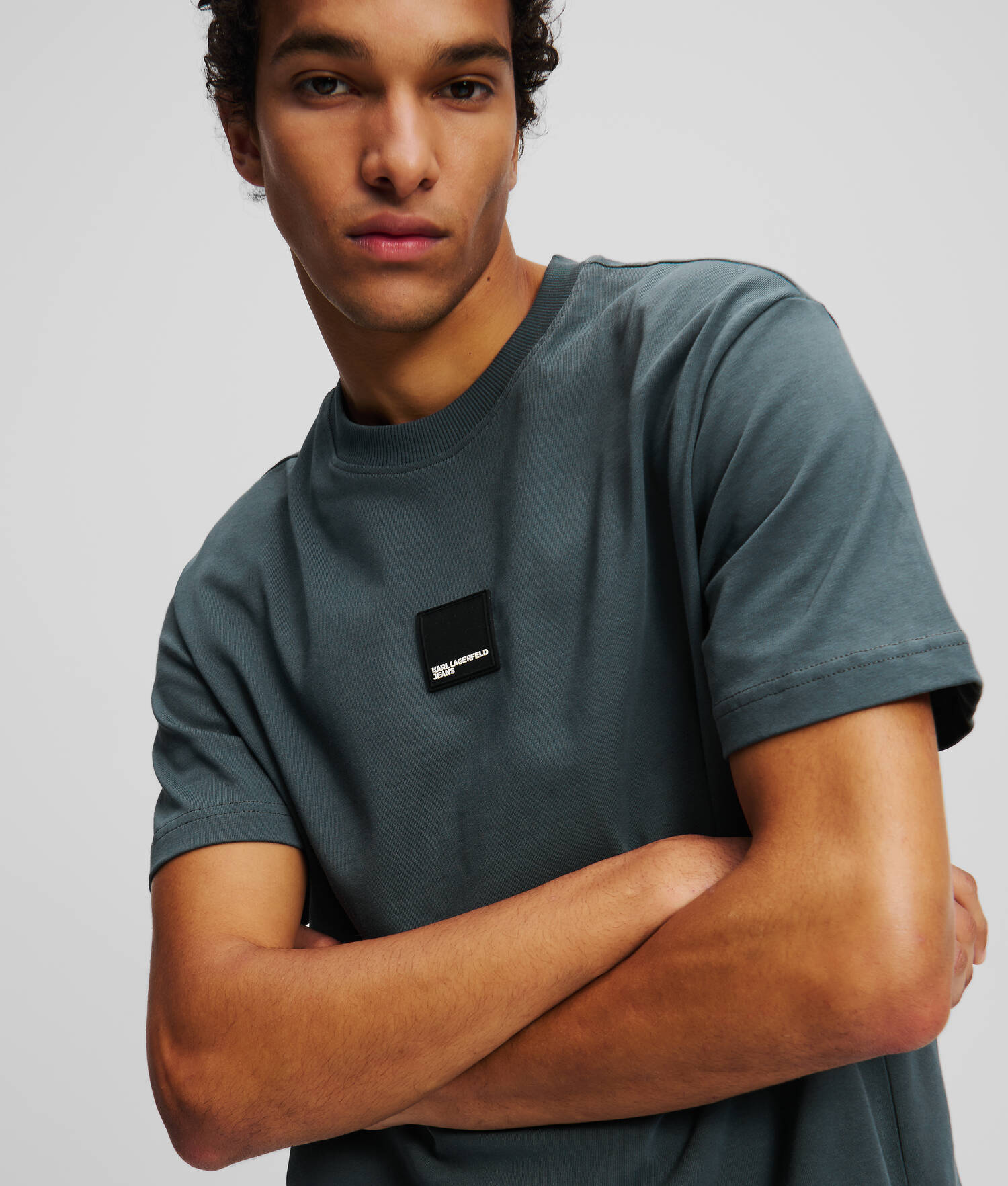 T-SHIRT KLJ À OURLET INCURVÉ - Ardoise foncée