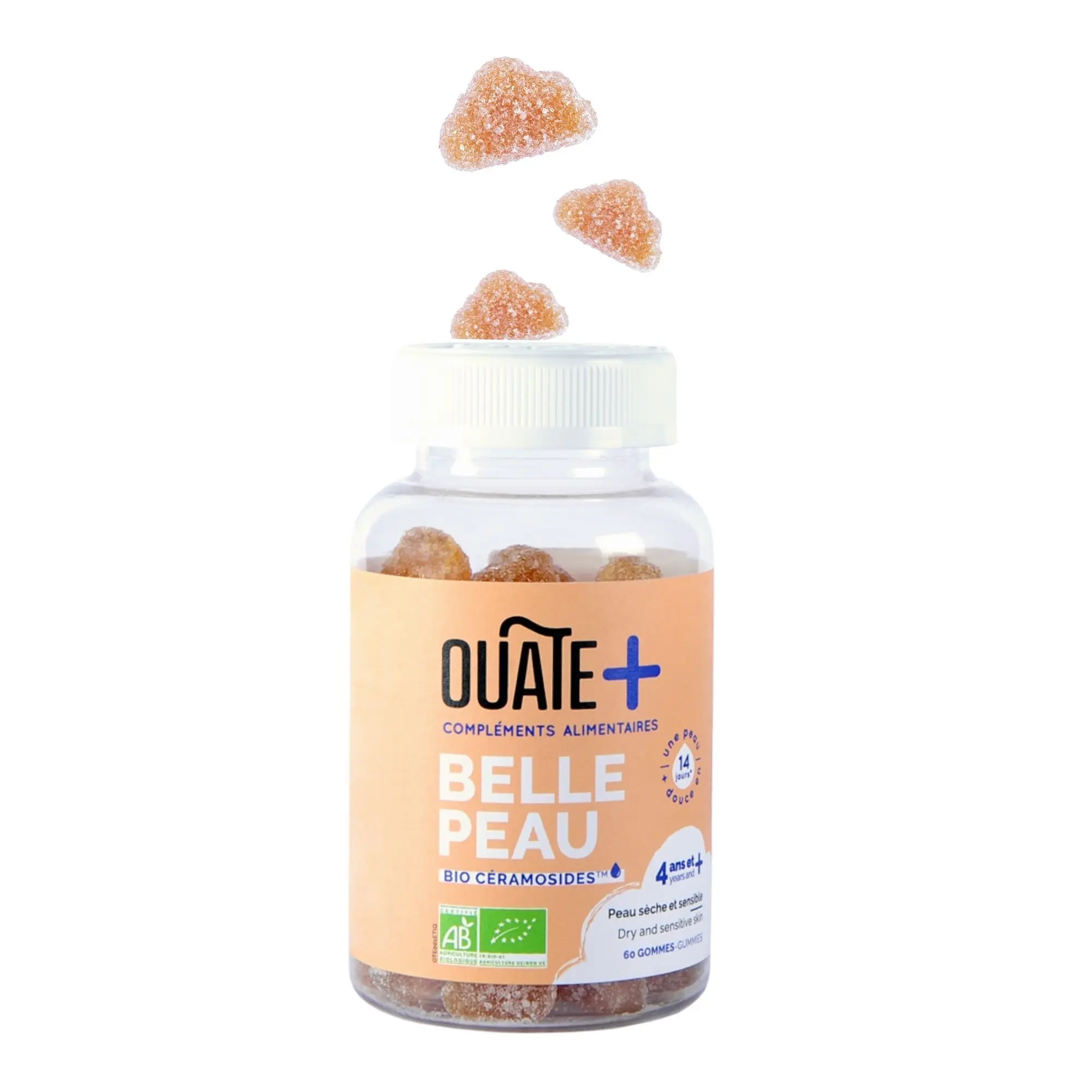 Ouate - Ouate+ Belle Peau Compléments Alimentaires Peau Sèche & Sensible 60 Gommes - Complément alimentaire