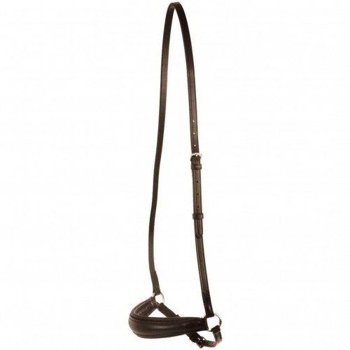 Focinheira acolchoada de couro para cavalos, marrom