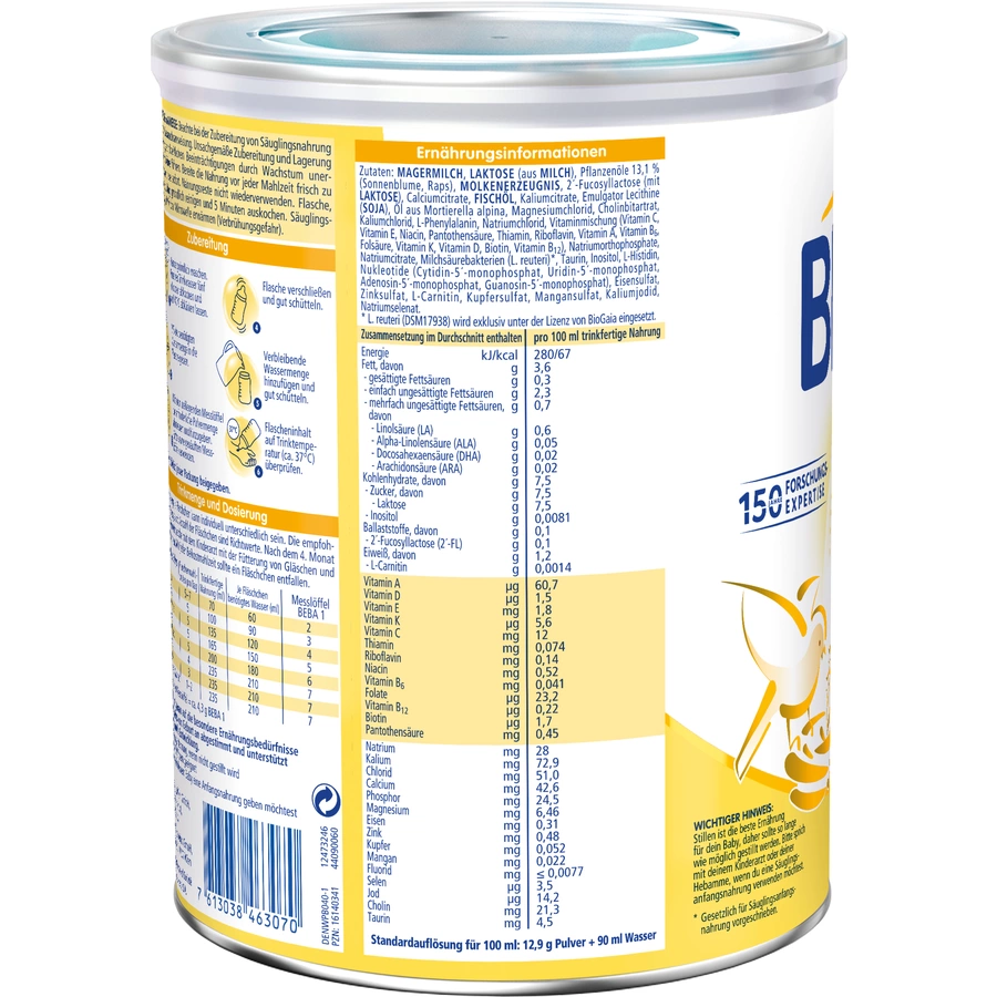 Nestlé BEBA 1 Anfangsmilch 800 g ab der Geburt