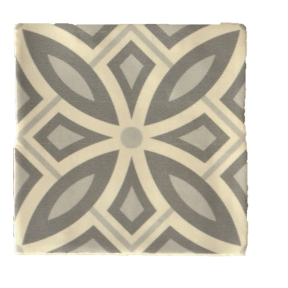 Terre d'Azur Madelaine Decor 4 wandtegel 13x13cm creme - 30 stuks per doos