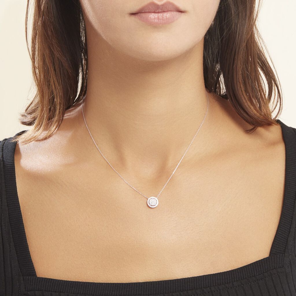 Collier Or Blanc Nawra Diamants Synthétiques