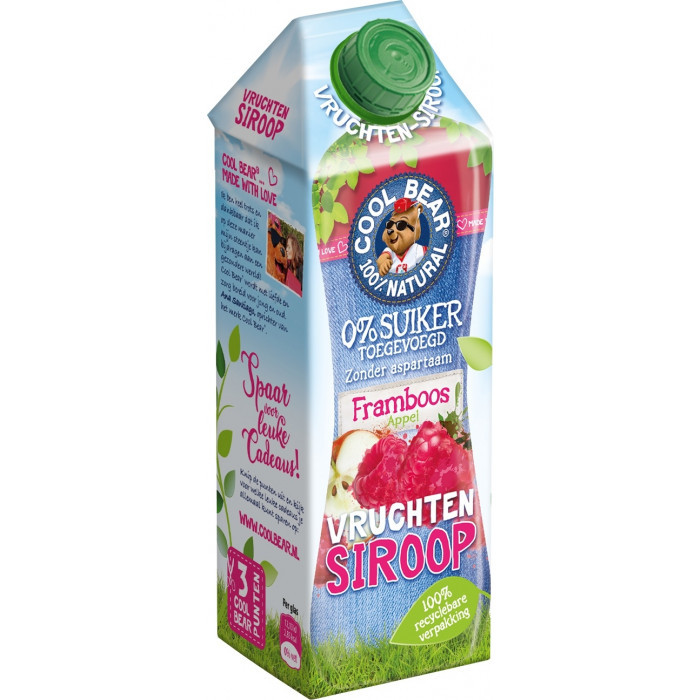 Cool Bear Appel Framboos Vruchtensiroop 750ml
