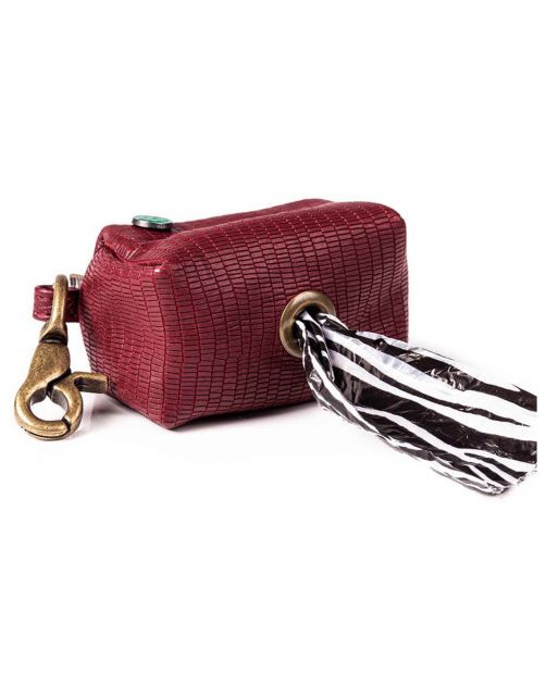 Dwam Poepzakjes Houder Bonnie - Hondenpoepzakjes - 8x17 cm Bordeaux