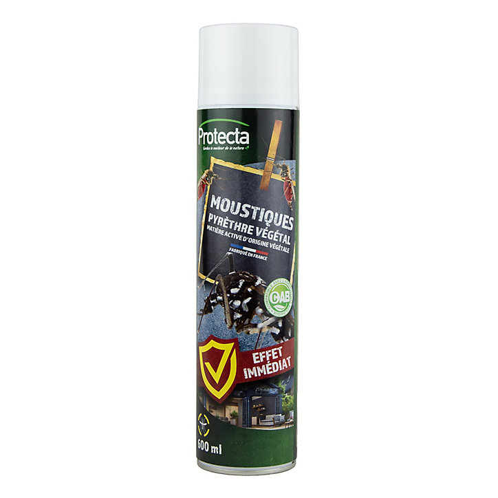 Aérosol effet choc contre les mouches au Pyrèthre végétal PROTECTA 600ml