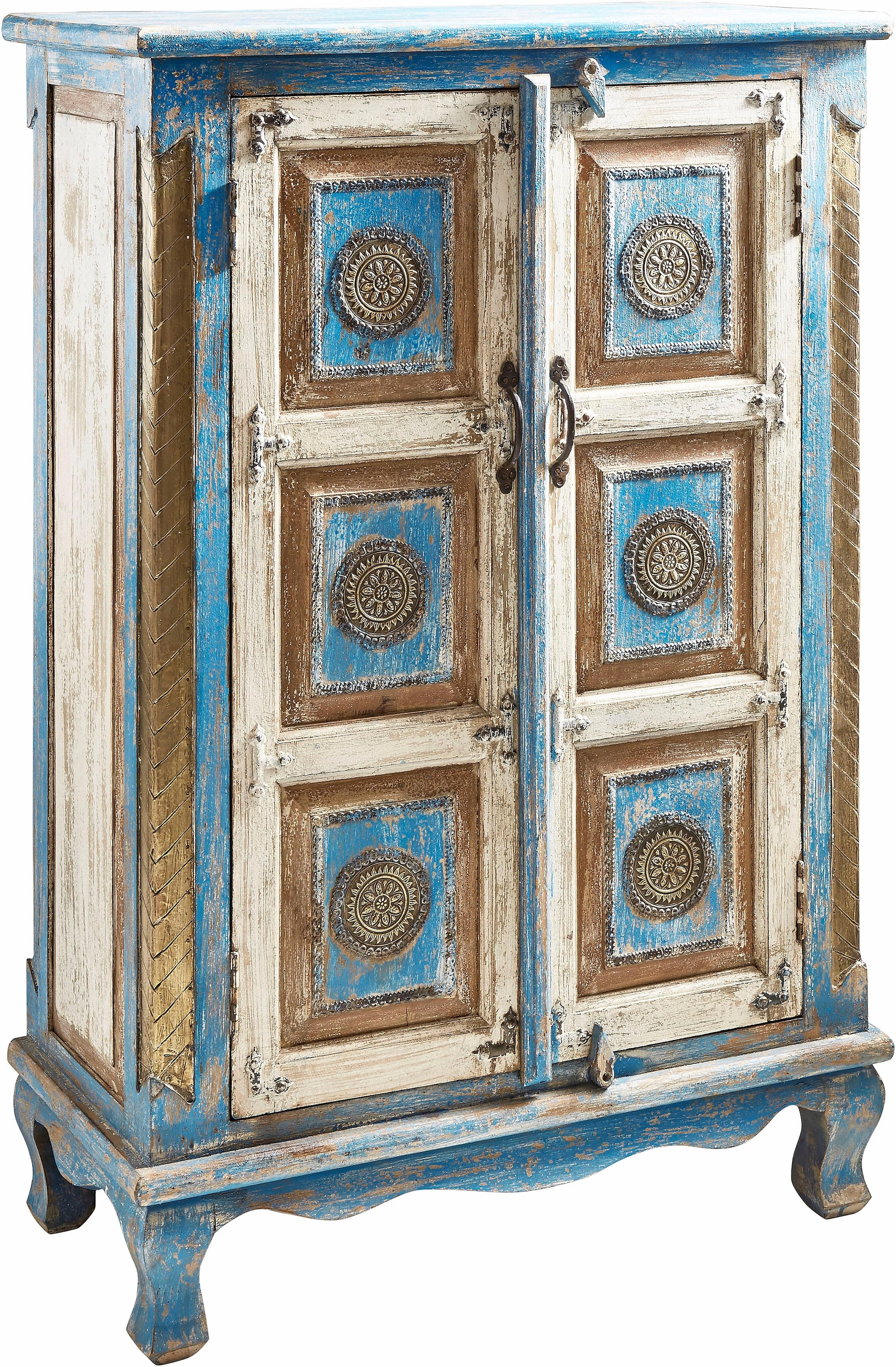 Home affaire Highboard Stauraumschrank, Höhe 120 cm, mit aufwendiger Schnitzerei
