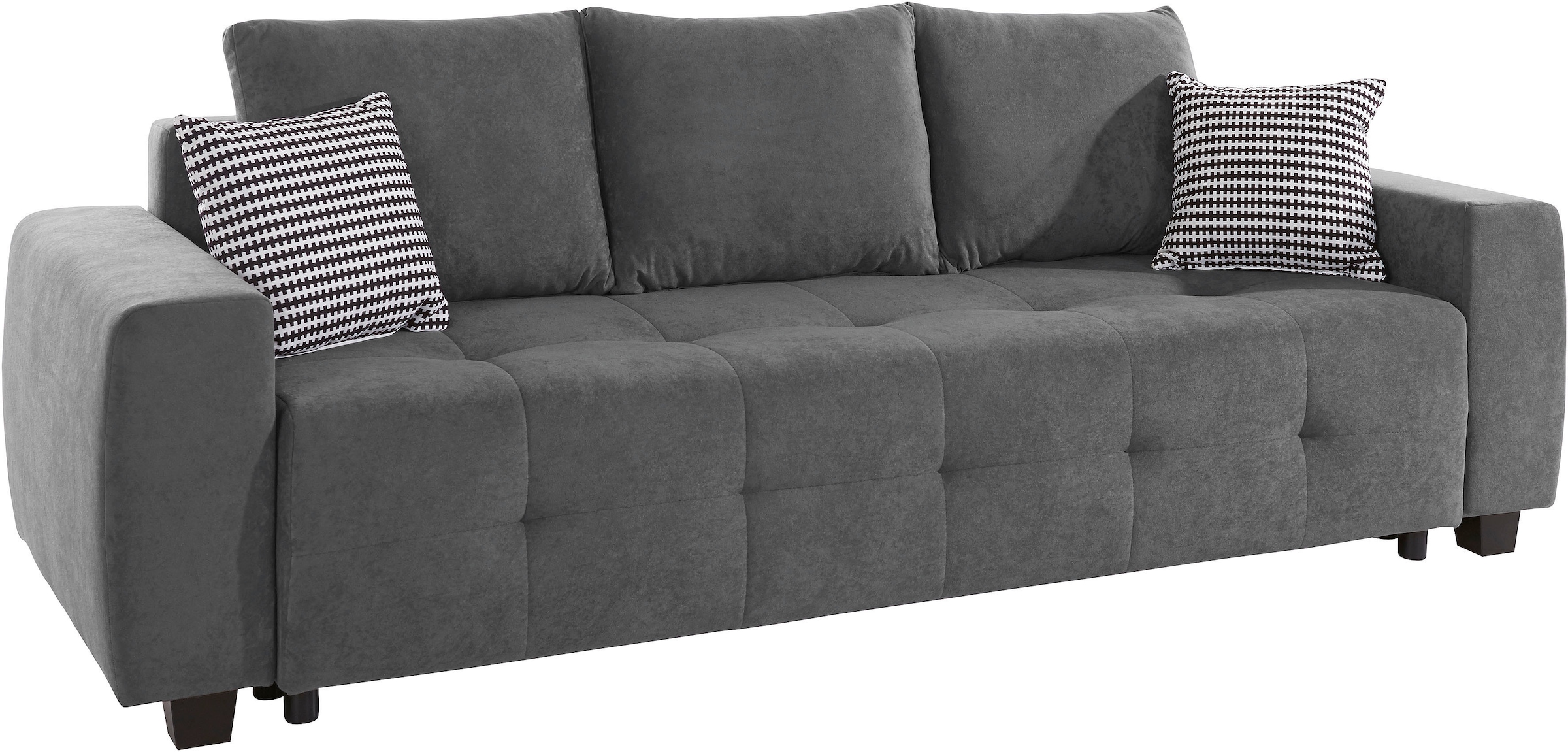 COLLECTION AB Schlafsofa »Bella, B: 241 cm, Liegefl. 142x194 cm« mit Bettfunktion, Bettkasten & 2 Zierkissen, Federkern