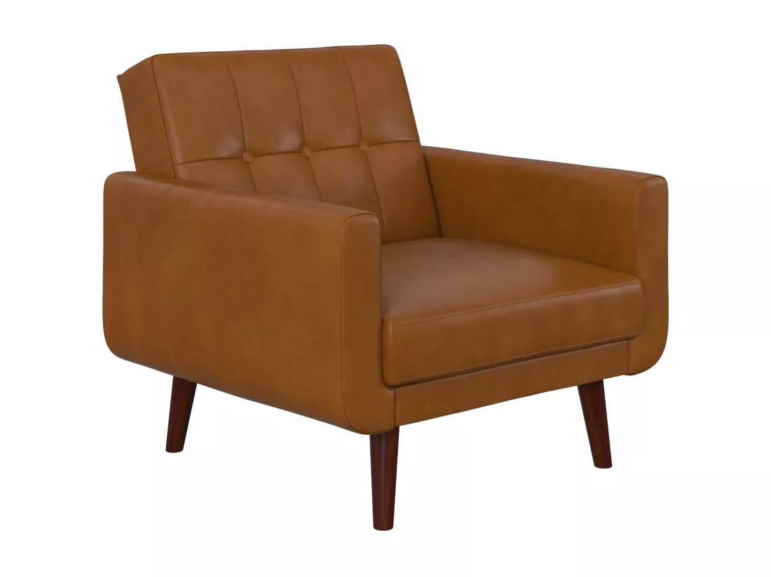 Nola | Chaise d'appoint en faux cuir camel