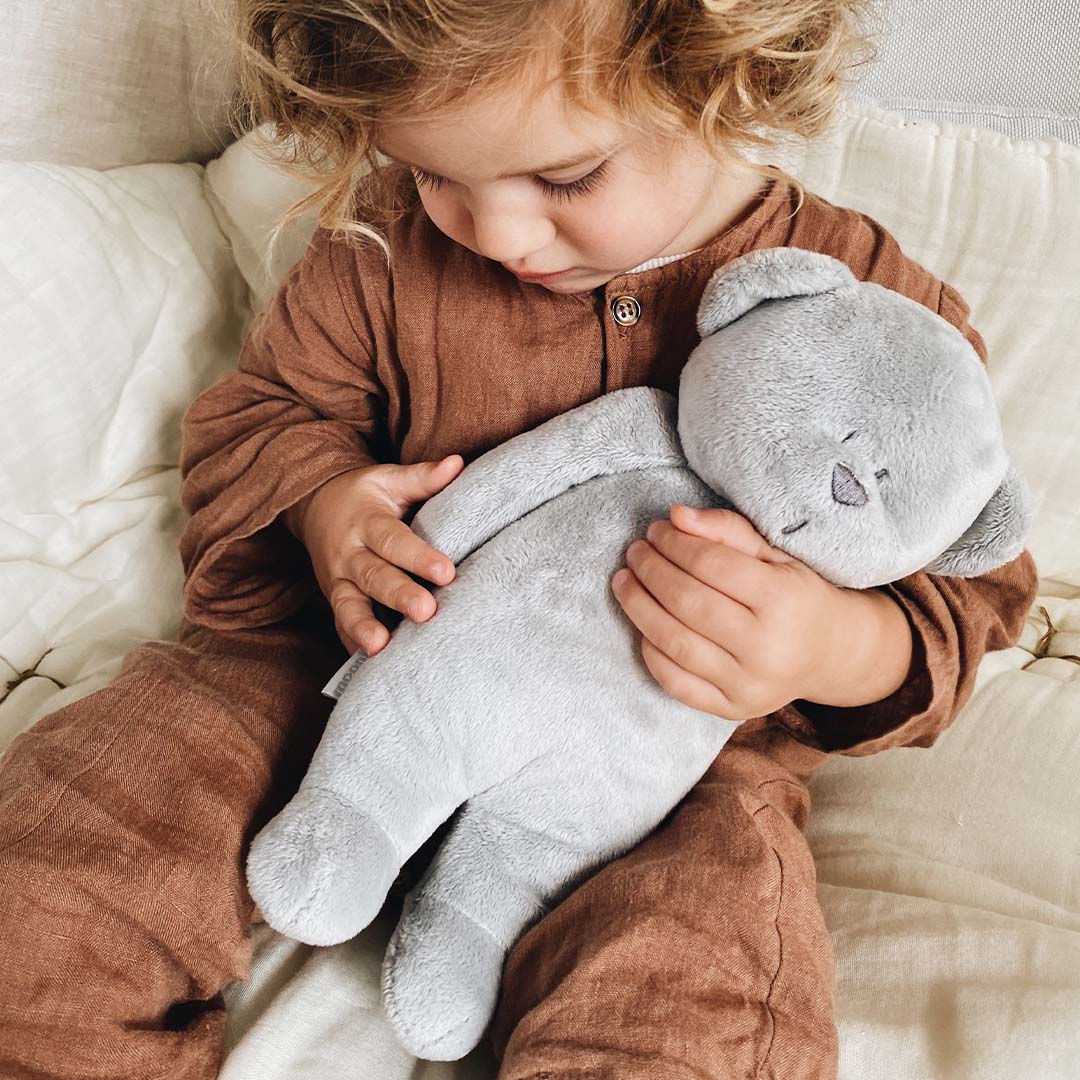 Moonie 2.0 next gen knuffelbeer met nachtlamp en geluid silver