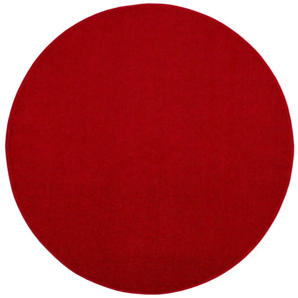 Uni Rond Effen Laagpolig Vloerkleed Modern Rood - 150 CM ROND