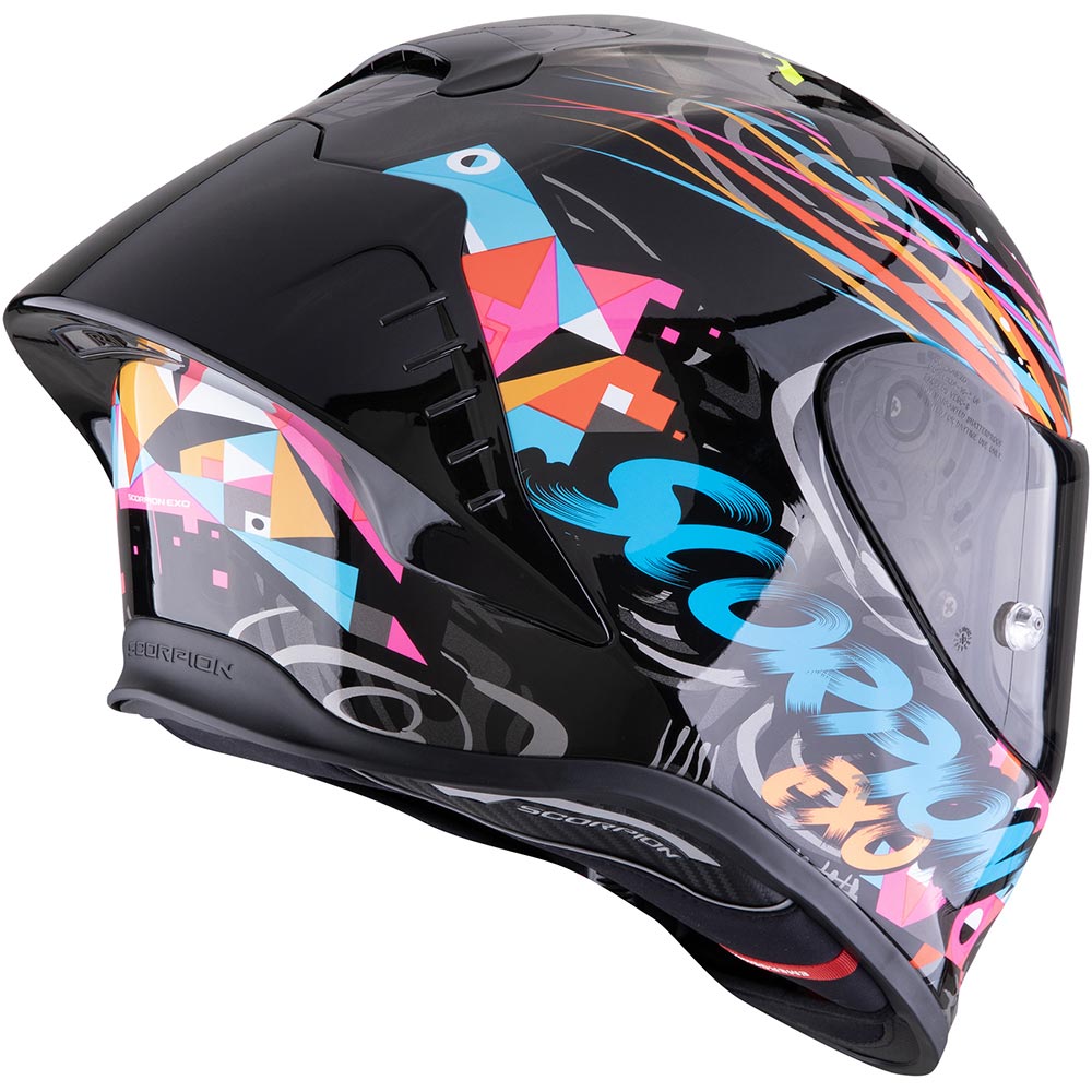 Scorpion - Casque Exo-R1 Evo II Air Savage Noir / Jaune / Rose / Bleu