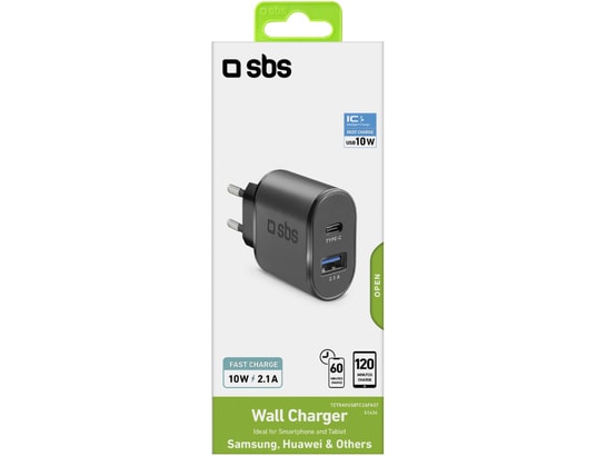 SBS - Chargeur secteur avec prises USB-A et USB-C