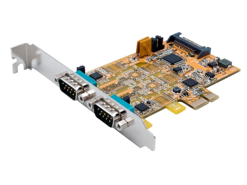 Exsys PCI-Express-Karte RS-232/422/485 PCIe-Karte mit 2 seriellen RS-232/422/485-Anschlüssen