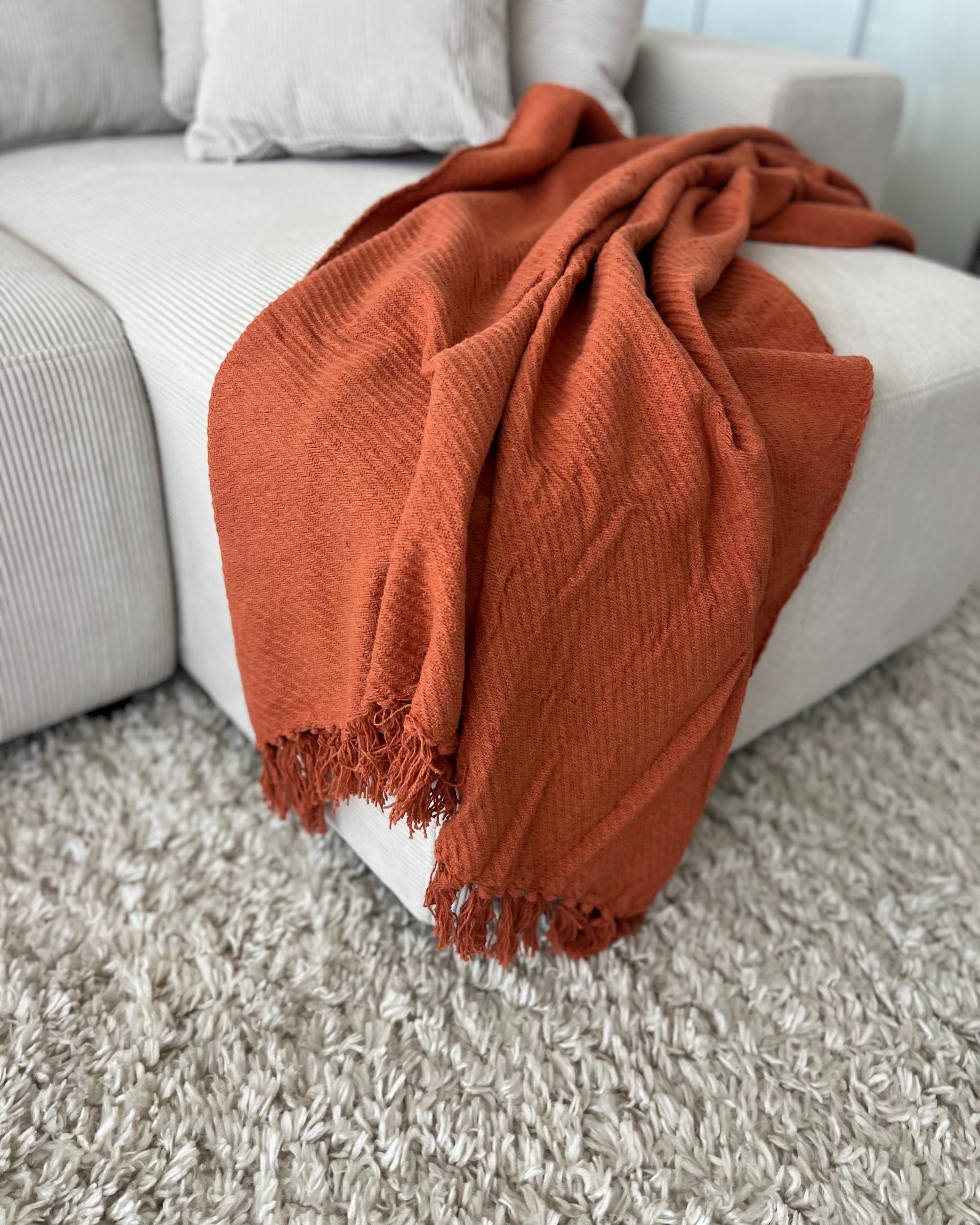 Plaid YARSA Katoen 125 x 150 cm Rood