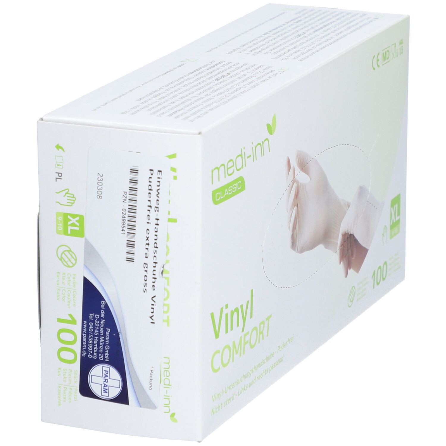 HANDSCHUHE Einmal Vinyl puderfrei XL