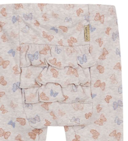 Hust and Claire Shorts - Hanni - Rib - Beige m. Sommerfugle