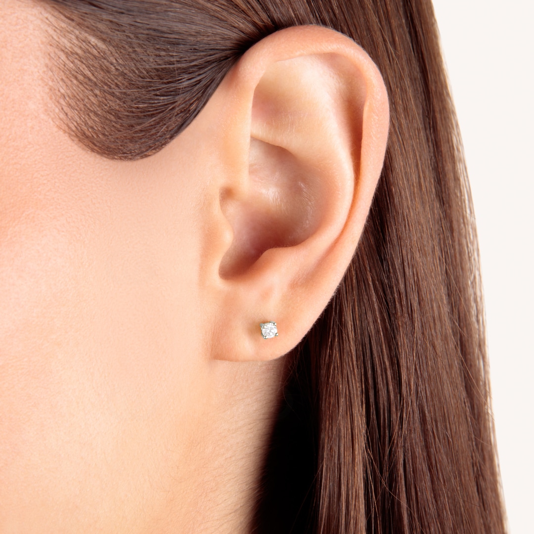 Ohrstecker 750/18 K Weissgold mit Diamanten 0.16ct H/si