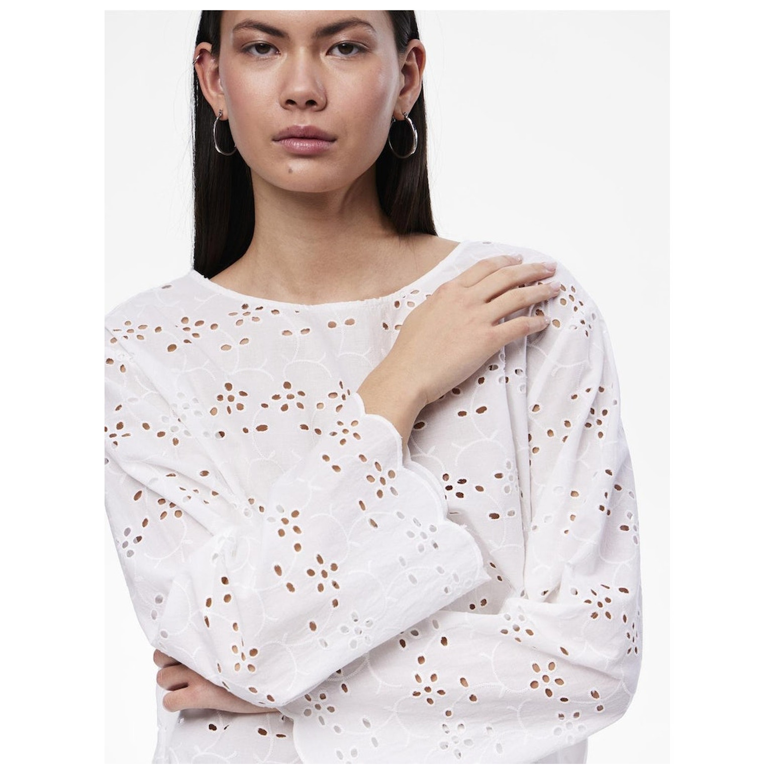 Pieces PCARMORINE LS EMBRODERI TOP