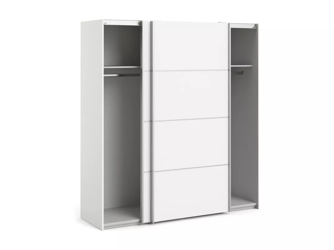 Garde-robe 2 portes Accadia, Meubles de chambre, Penderie de plain-pied, Placard à vêtements, 182x64 h202 cm, Blanc