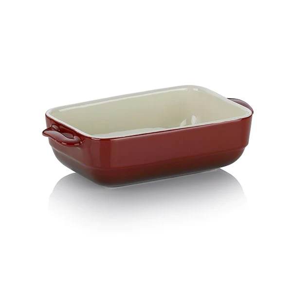 Plat à four rectangulaire en céramique 22,5 cm rouge Kela