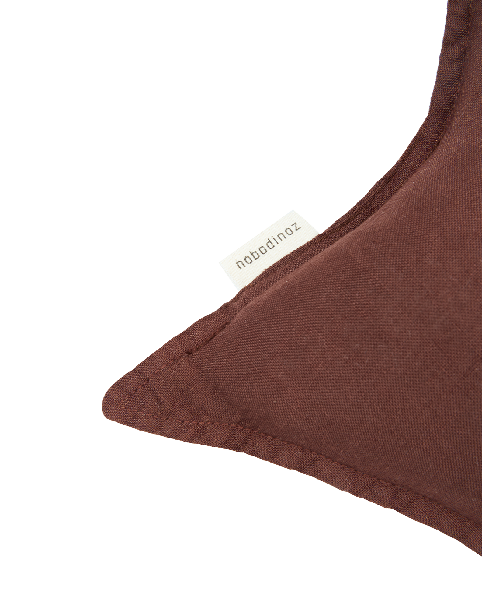 Coussin étoile l1n0 en lin français lavé | Marron