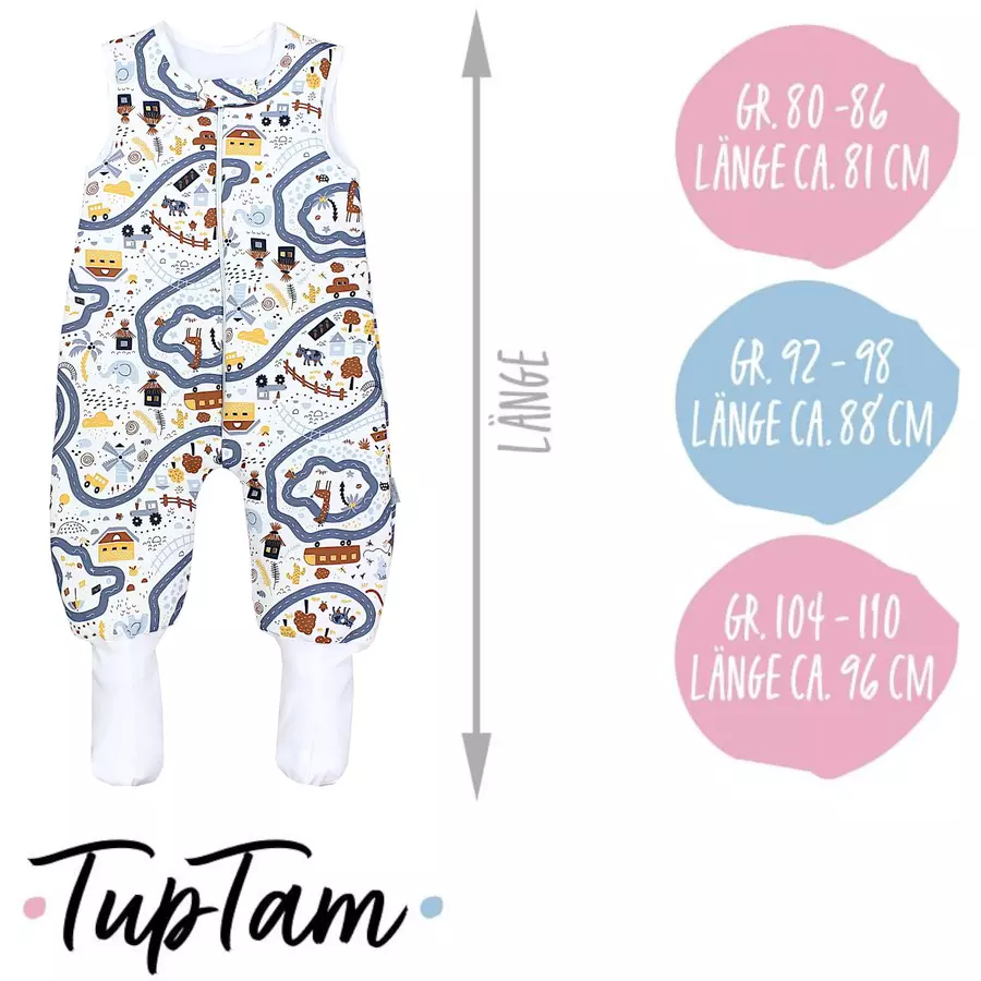 TupTam Baby Winter Schlafsack mit Beinen und Füßen braunblau