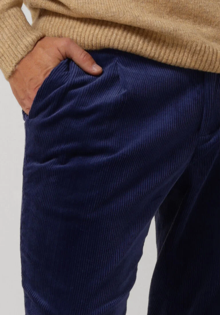 SCOTCH & SODA blauwe scotch & soda pantalon blake pleated corduroy chino