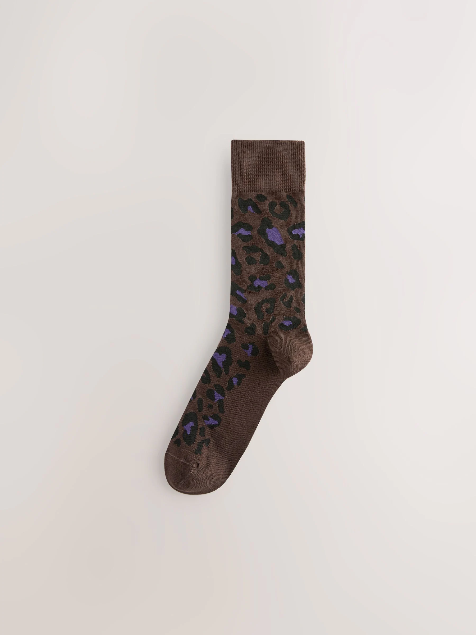 Blauw/groen/grijs met dierenprint - Set van 5 sokken met patroon