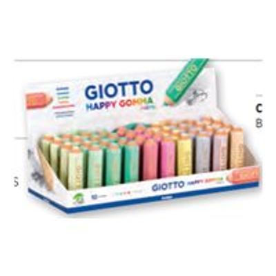 GIOTTO HAPPY GOMMA - Gomme - crayon - 15 x 65 mm - couleurs pastel, assorties - caoutchouc (pack de 40)